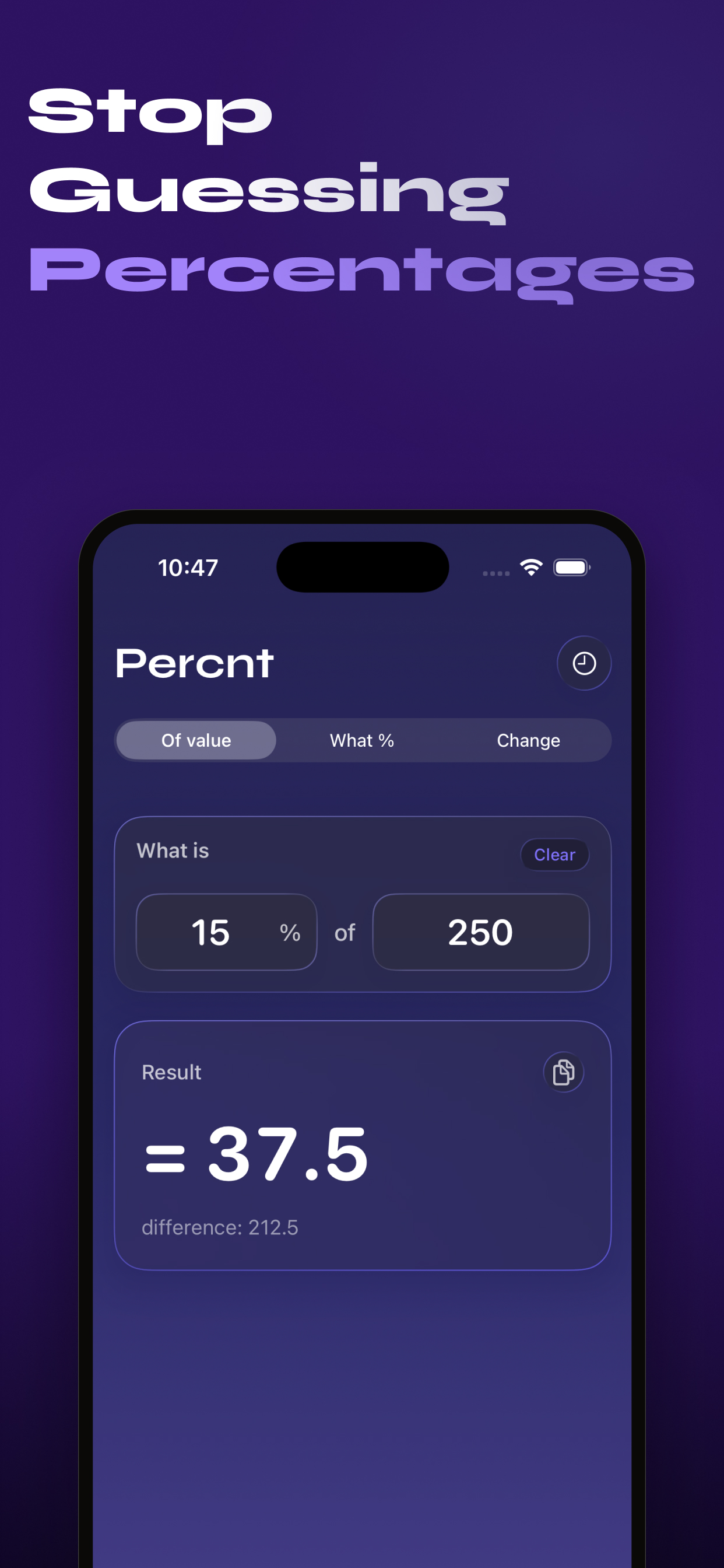 Percnt: Percent Calculator