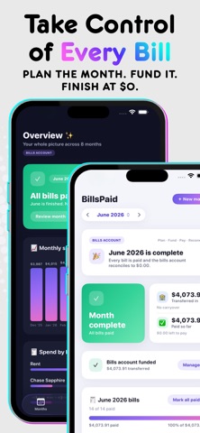BillsPaid: Bill Tracker iPhone screenshot