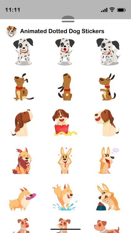 Animated Dotted Dog Stickers