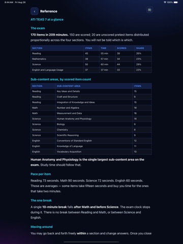 TEAS Ready iPad screenshot
