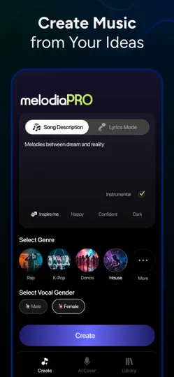 Yapay Zekâ Müzik – Melodia iPhone Ekran Görüntüsü 6