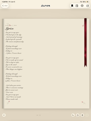 Aurem - Customizable Journal iPad screenshot