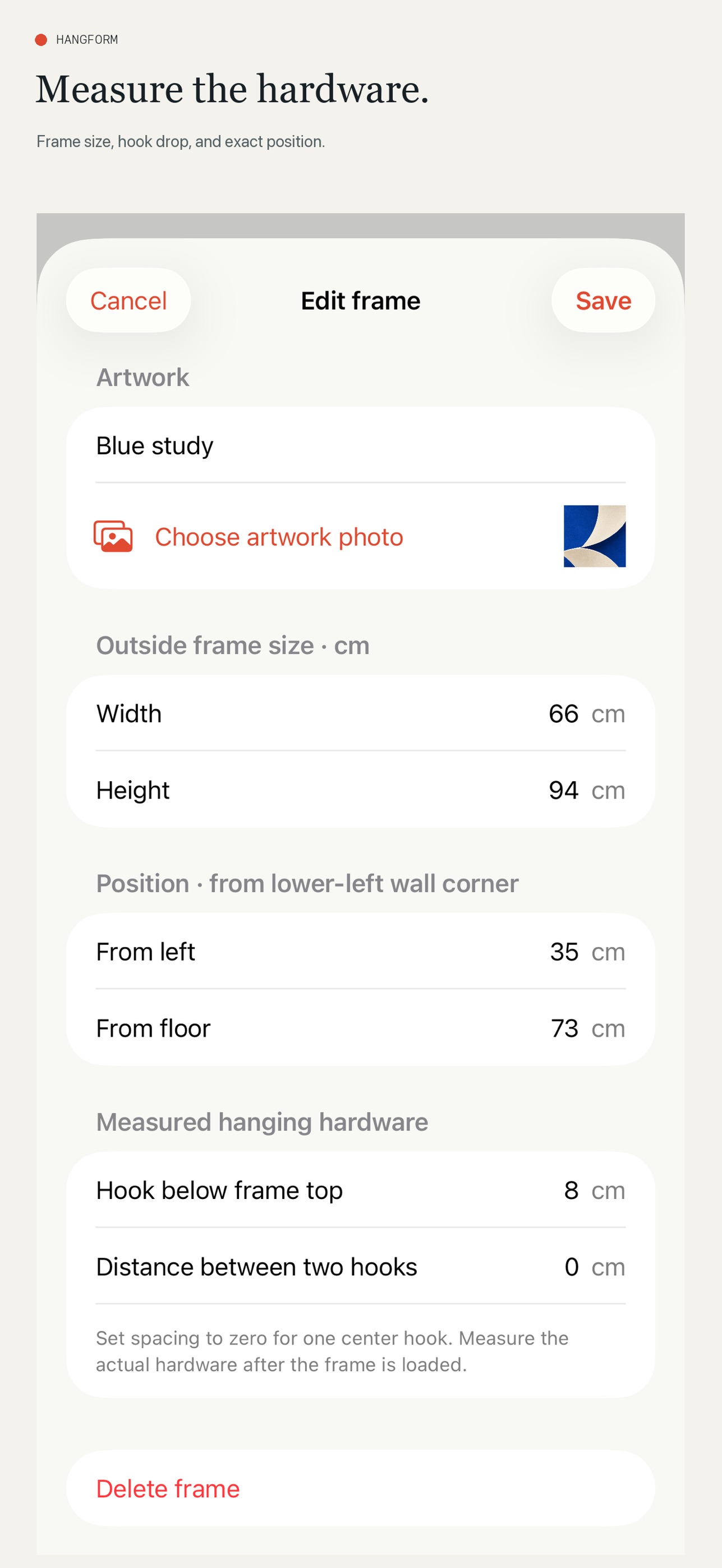 Screenshot 4 of Hangform Gallery Wall Plans