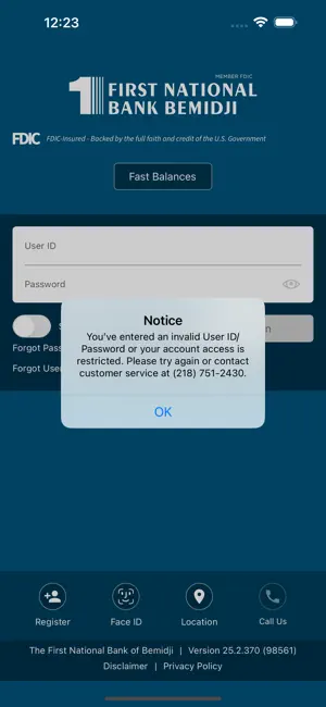 First National Bank Bemidji screenshot 1