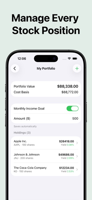 Dividend Tracker: US Stocks Screenshot 2 of 6