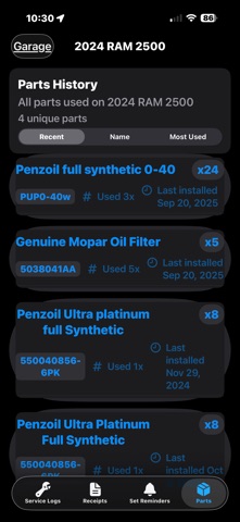 DIY Maintenance screenshot