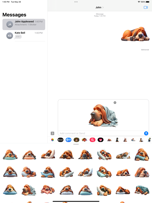 Screenshot #5 pour Sleeping Bloodhound Stickers