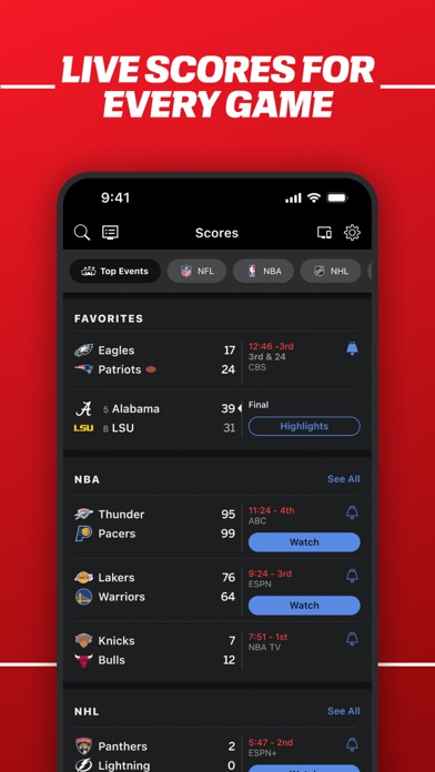 ESPN: Live Sports & Scores App Store screenshot 8
