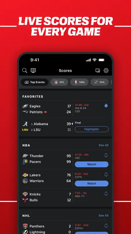 ESPN: Live Sports & Scores screenshot 8 of 10