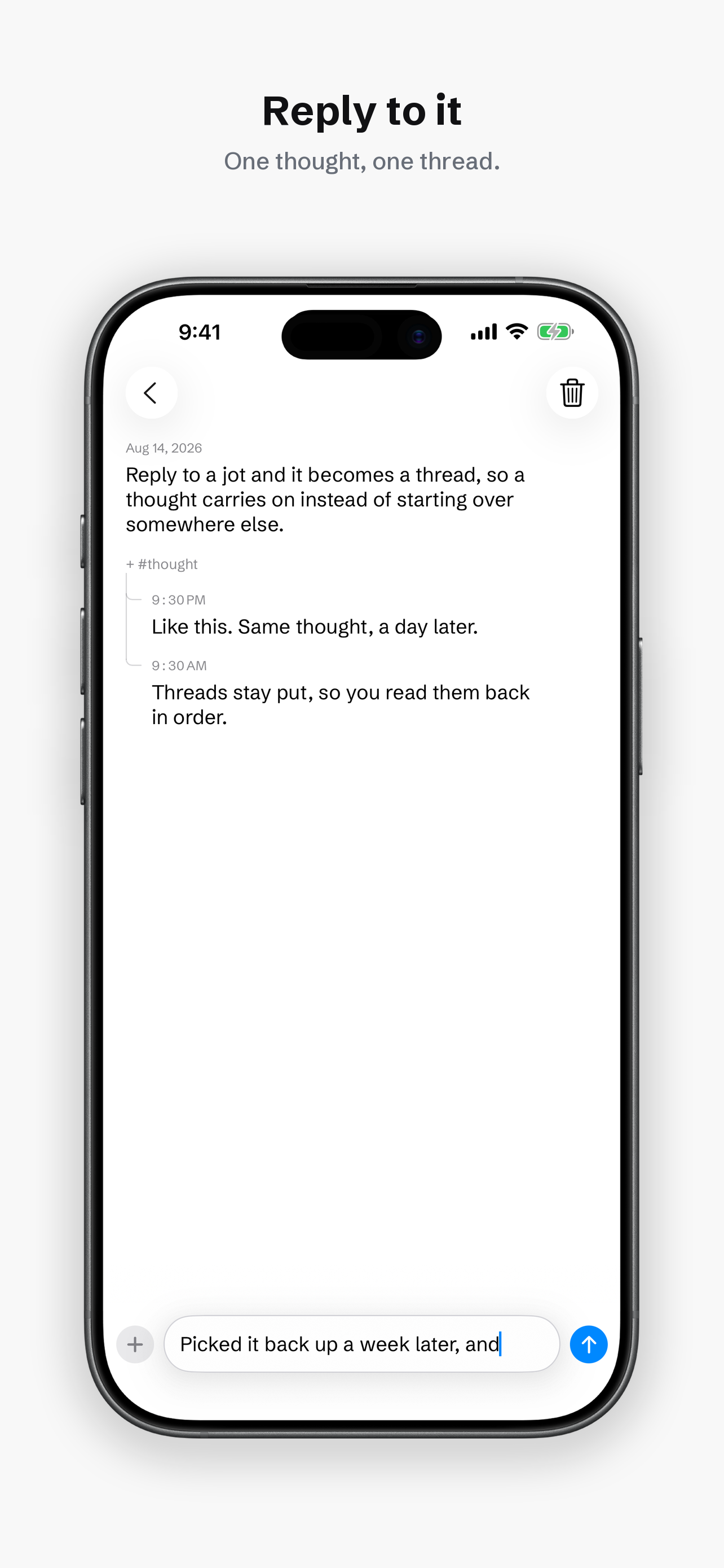 Jottr: Thought timeline screenshot 4