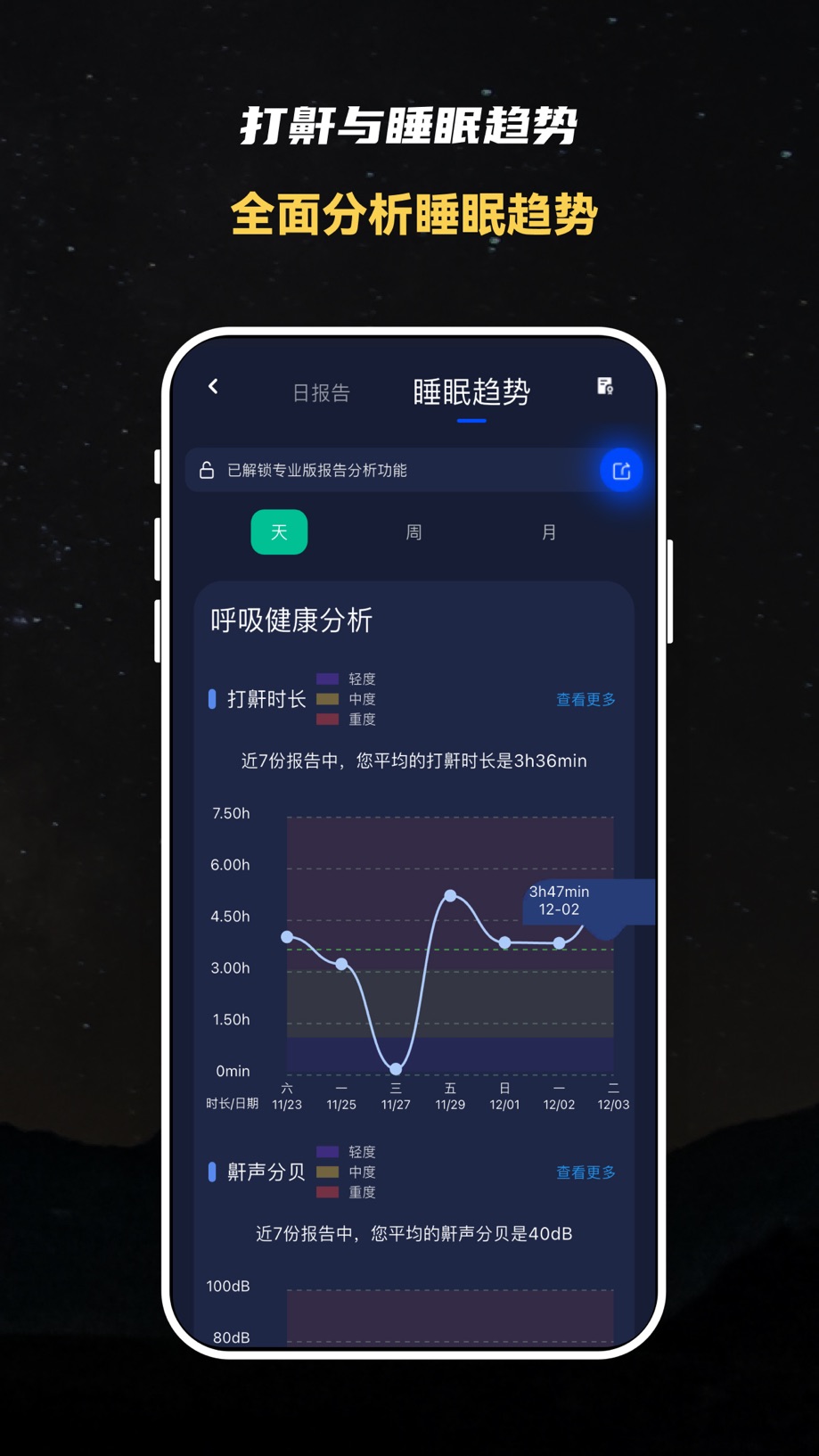 蜗牛睡眠-睡眠监测,鼾声梦话记录,深度睡眠检测,失眠哄睡神器 Screenshot