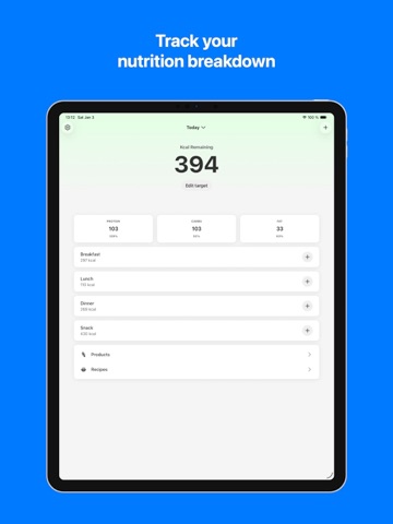 Food Diary. Calorie Counter iPad screenshot