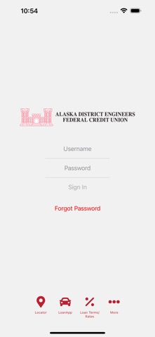 Alaska District Engineers FCU app screenshot