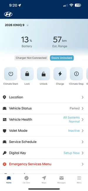 MyHyundai with Bluelink iPhone screenshot 2