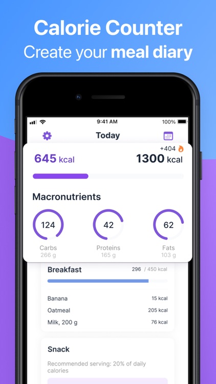 Calorie Counter, Meal Tracker