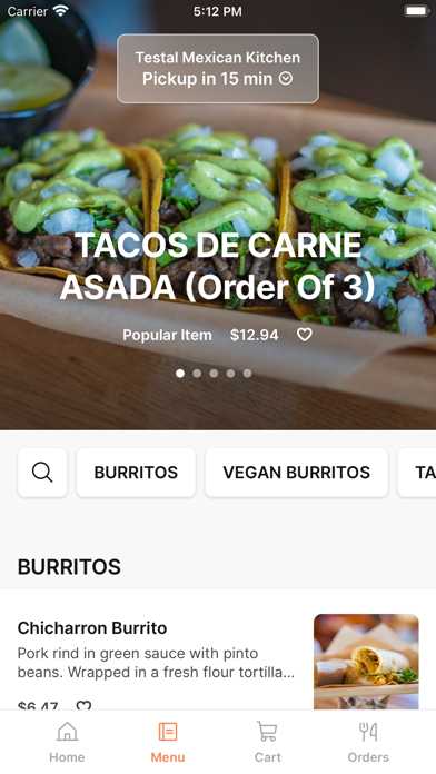 Testal Mexican Kitchen iPhone screenshot 2 - Food & Drink app