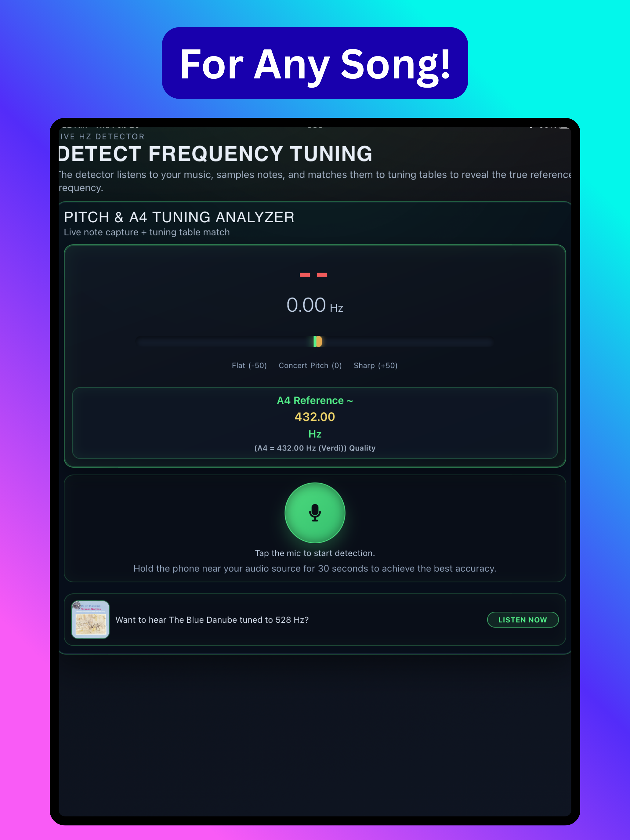 HzDetect Music Frequency Tuner