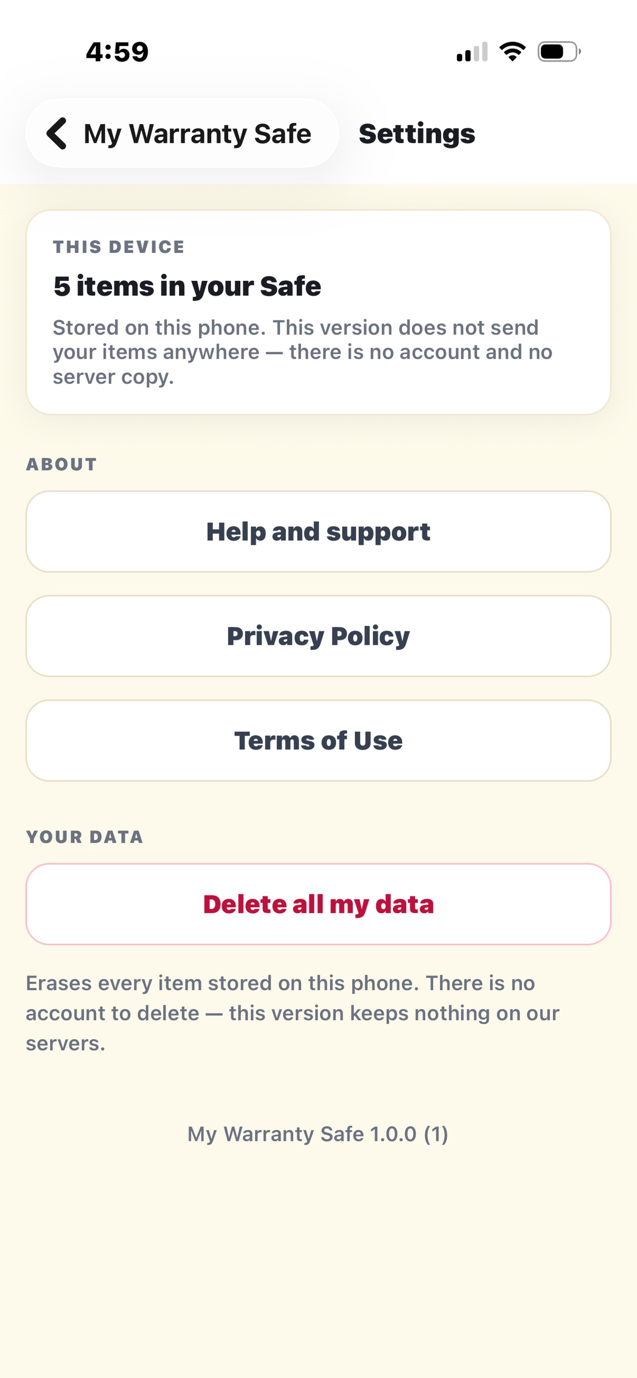Screenshot 6 of My Warranty Safe