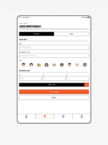 Big Day! - Birthday Reminder iPad screenshot