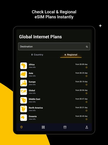 Golden eSIM - Global Internet iPad screenshot