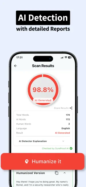 SureProof: AI Detector screenshot 3