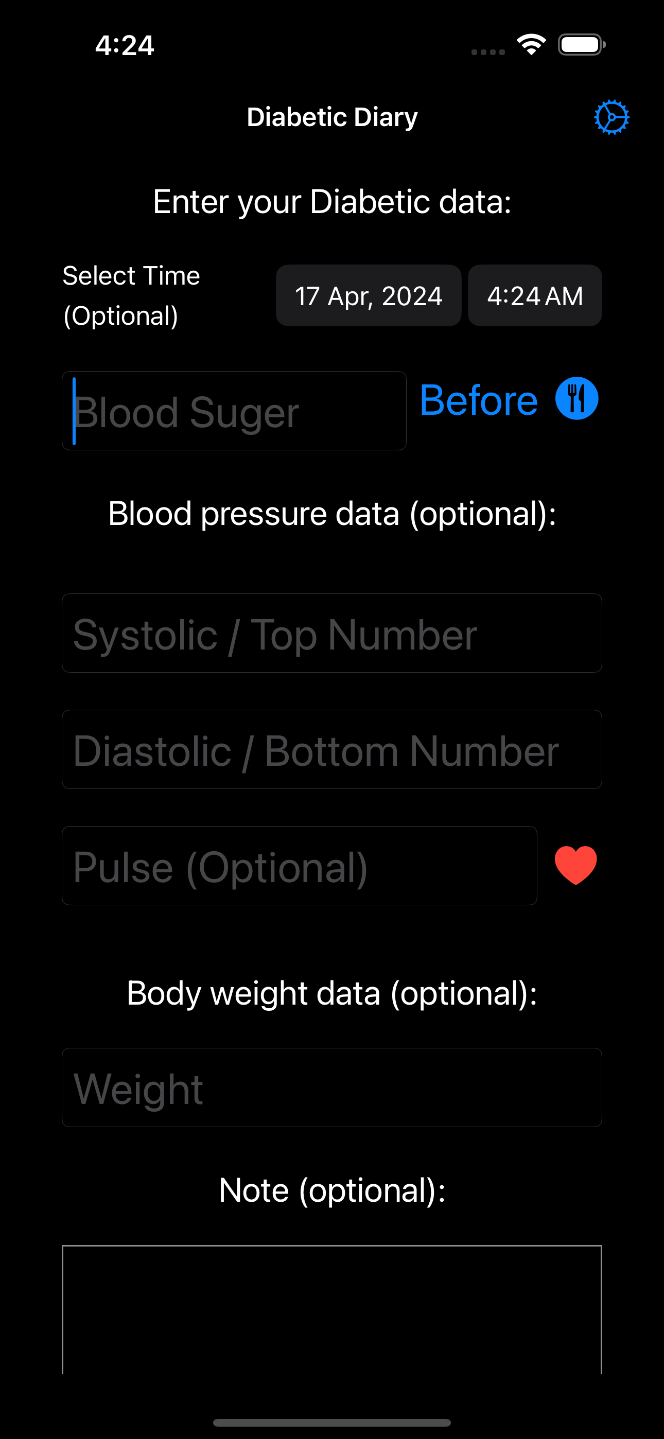 My Diabetic Diary