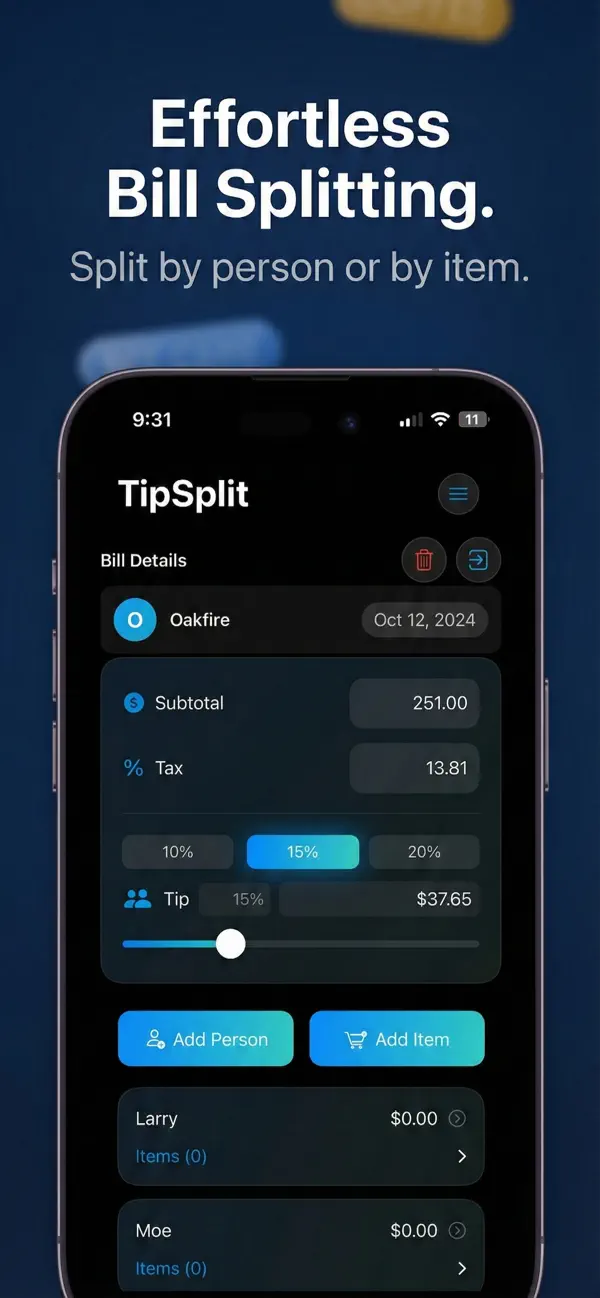 #1. Tip-Split (iOS) De: Natnael Dasho