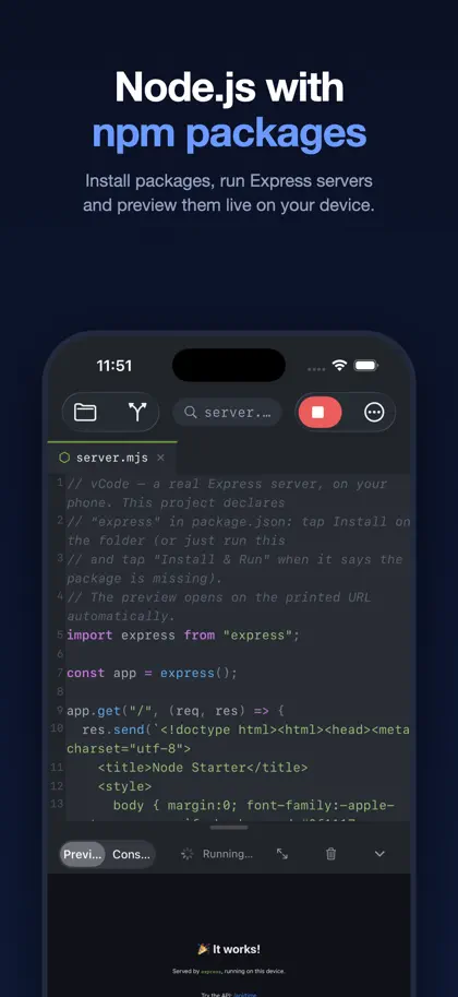 Screenshot 4 di 6 di Visual Code Editor - vCode