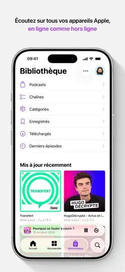Capture d'écran de Apple Podcasts sur iPhone 4