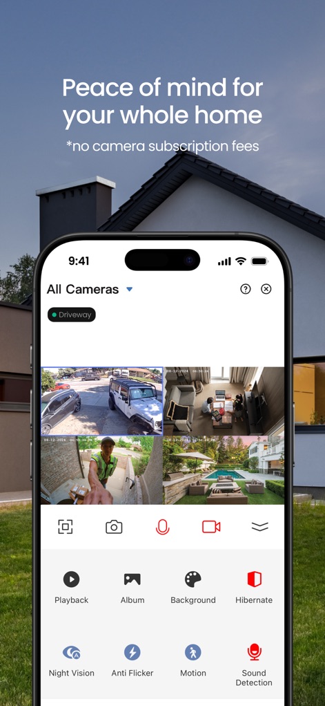 Feit Electric - Esta herramienta ofrece monitoreo integral del hogar, con una vista de múltiples cámaras simultáneamente y la promesa de cero tarifas de suscripción.