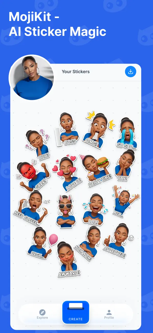 Screenshot #1 pour MojiKit: AI Sticker Maker