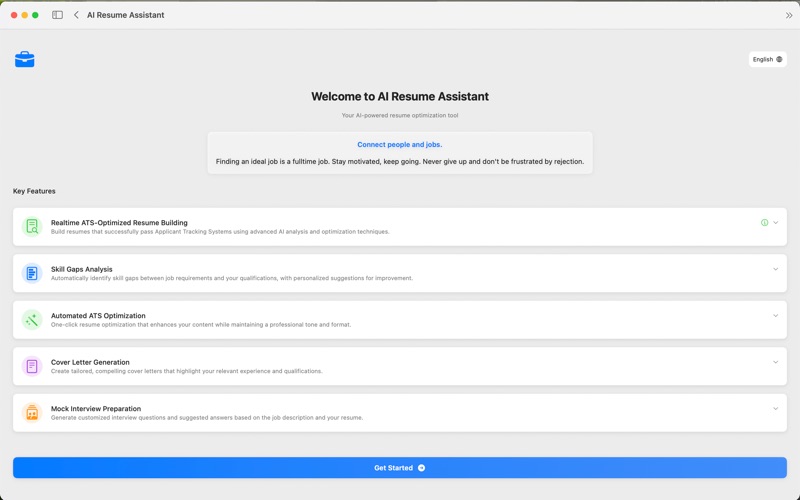 AI Resume Assistant app screenshot