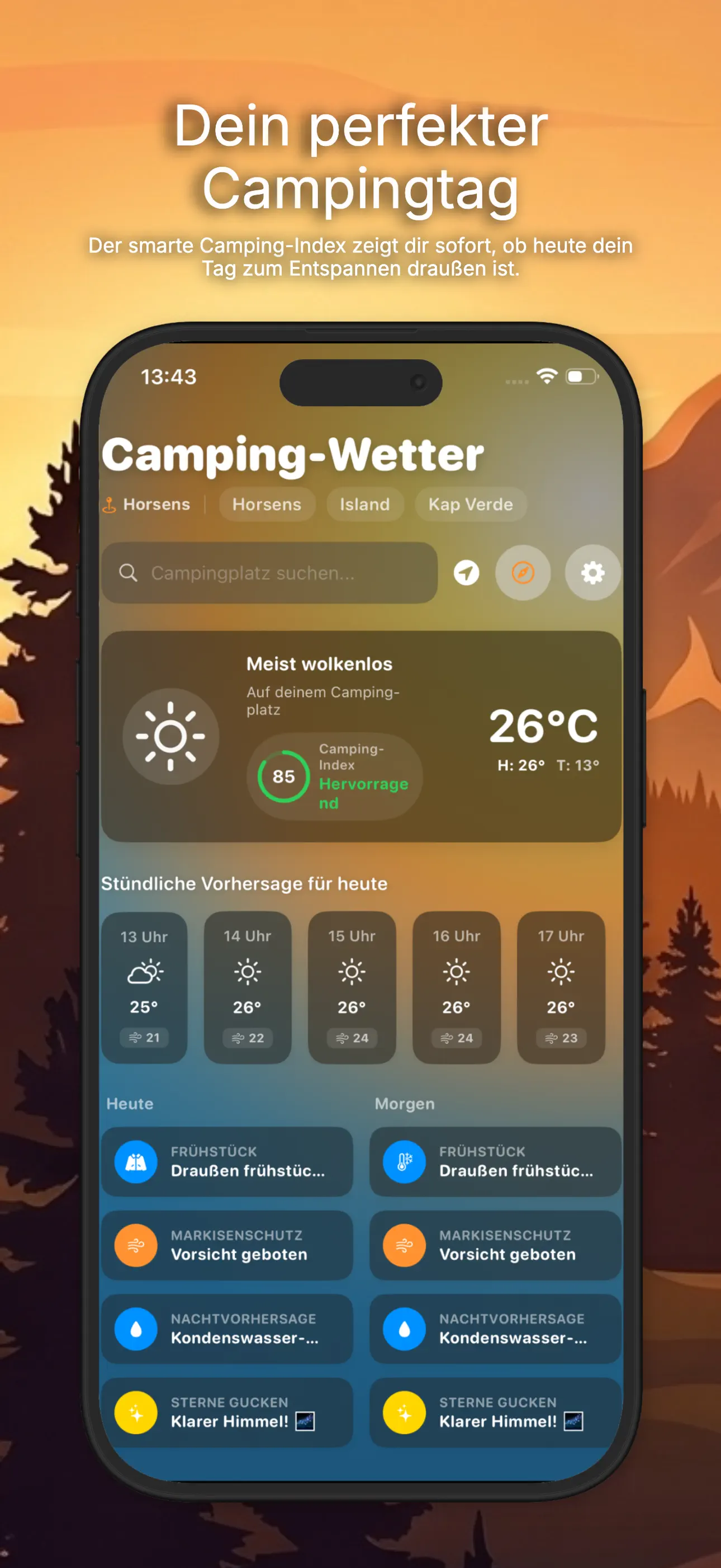 Camping-Wetter: Wind, Sonne 스크린샷 1