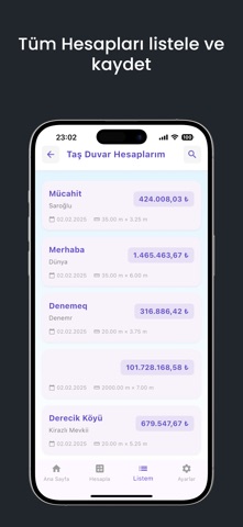 Taş Duvar Hesaplama screenshot