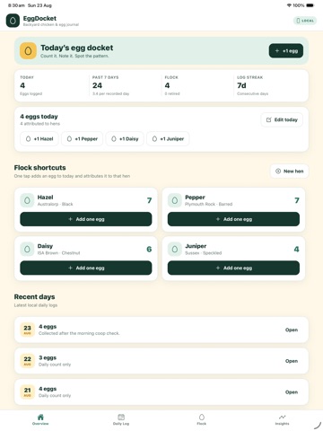 EggDocket: Chicken Log iPad screenshot