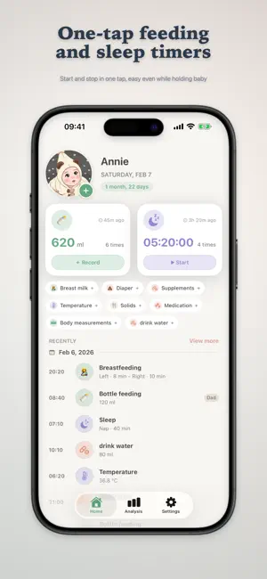 Baby Tracker & Sleep: MilkBean screenshot 1