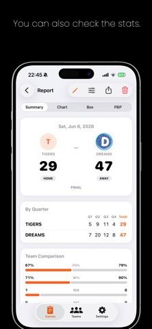Basket Scorebook: Team Stats Screenshot 2 of 8