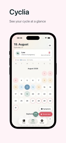 Cyclia: Period & Cycle Tracker Screenshot 1 of 4