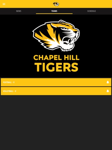 Chapel Hill Tigers iPad screenshot