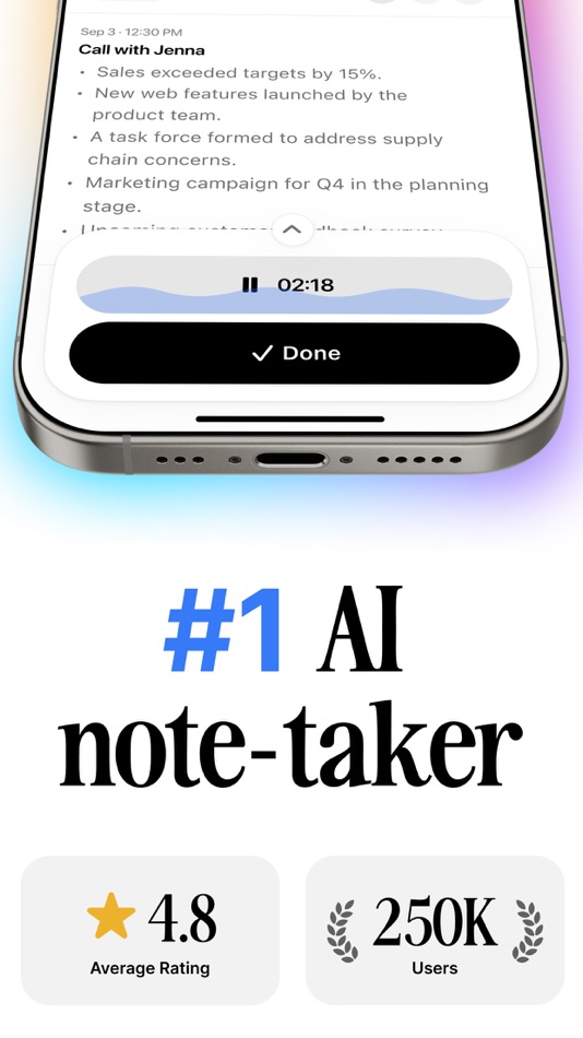 #1. Voicenotes AI Notes & Meetings (iOS) 由: Coping Hard Inc