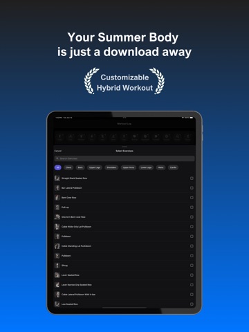 Strive Hybrid Workout Planner iPad screenshot