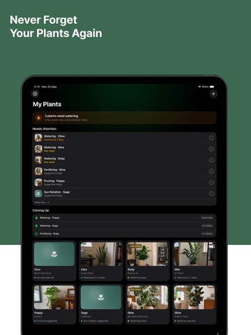 Florie: Plant Care & Watering iPad screenshot
