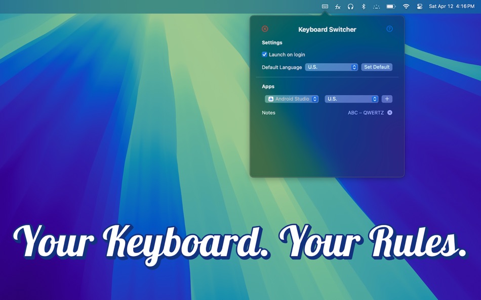 #1. Keyboard Switcher (macOS) 来自: Gabriel Catalfo