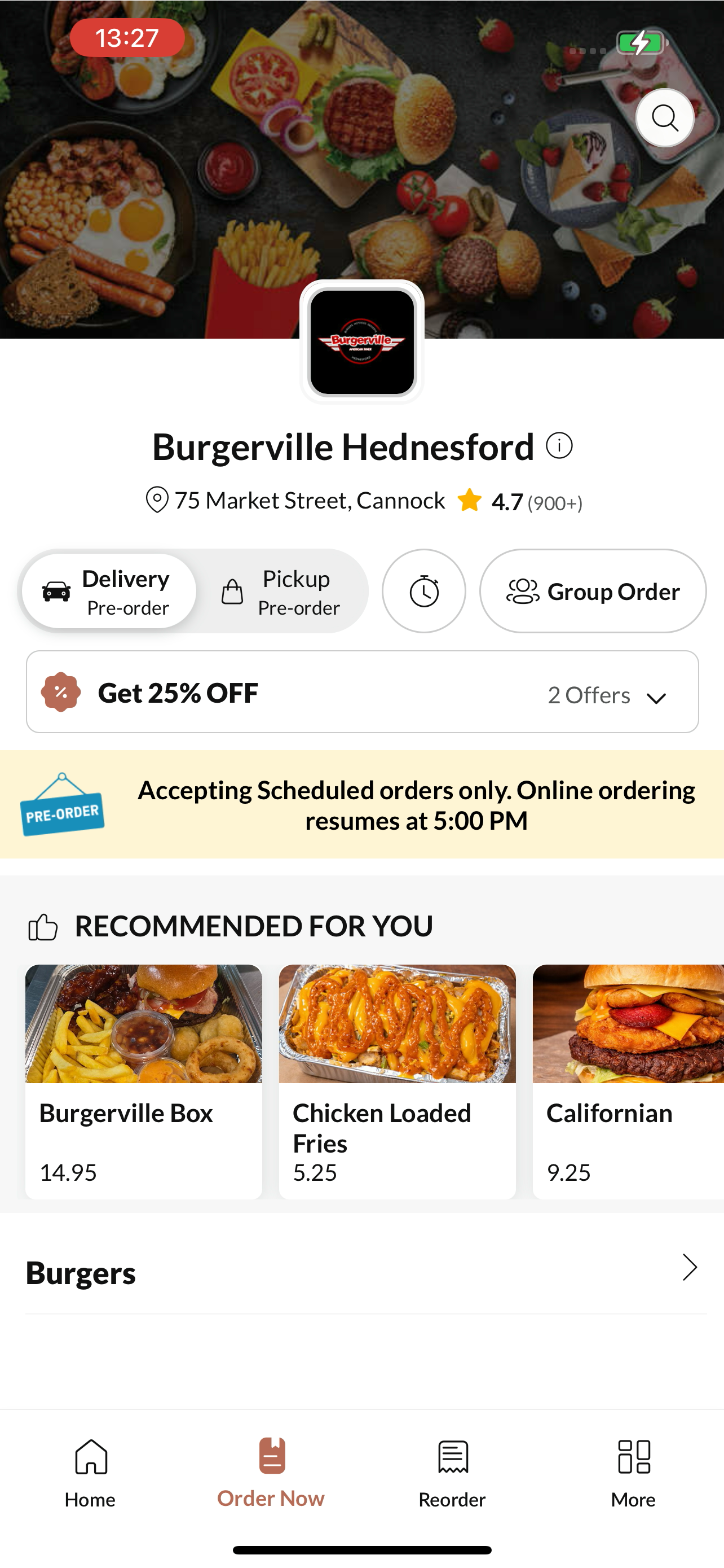 Burgerville Hednesford screenshot 2