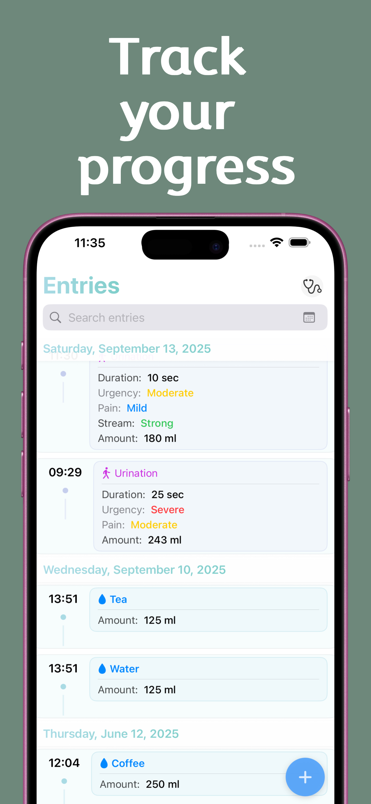 Bladder Journal: Diary Tracker screenshot 5