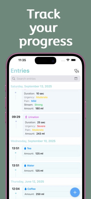 Bladder Journal: Diary Tracker Screenshot 5 of 10