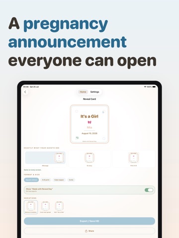 Reveal Day: Baby Gender Reveal iPad screenshot