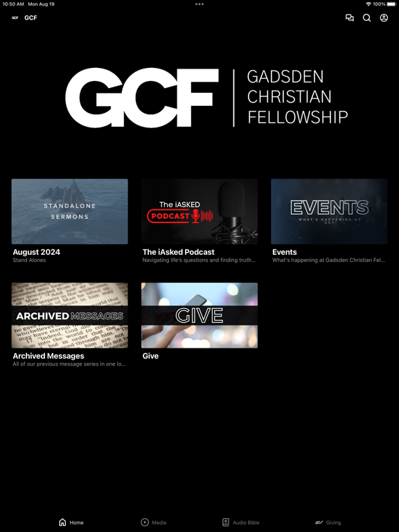 Gadsden Christian Fellowship iPad screenshot 1 - Education app