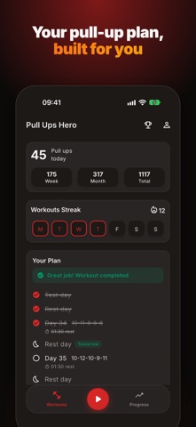 Pull Ups Hero: Workout Plan Screenshot 1 of 7