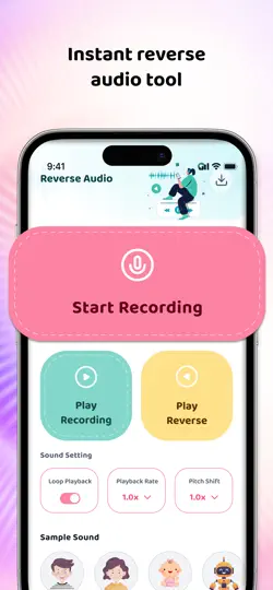 Скриншот Reverse Audio: Funny Voice на iPhone 2